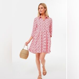 Hyacinth House Pink and Red Floral Valentina Mini Dress, Size L